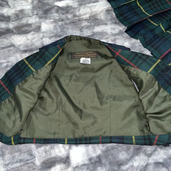 Vintage 2 Piece Westaway & Westaway Kids Uniform 100% Wool Great Britain Plaid‎ - Picture 12 of 12